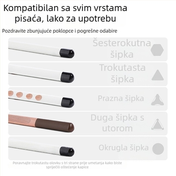 Casimir kapica i navlaka za olovku, prozirni zaštitni poklopac, metal; za učenike osnovne škole i predškolce