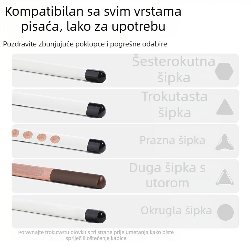 Casimir kapica i navlaka za olovku, prozirni zaštitni poklopac, metal; za učenike osnovne škole i predškolce