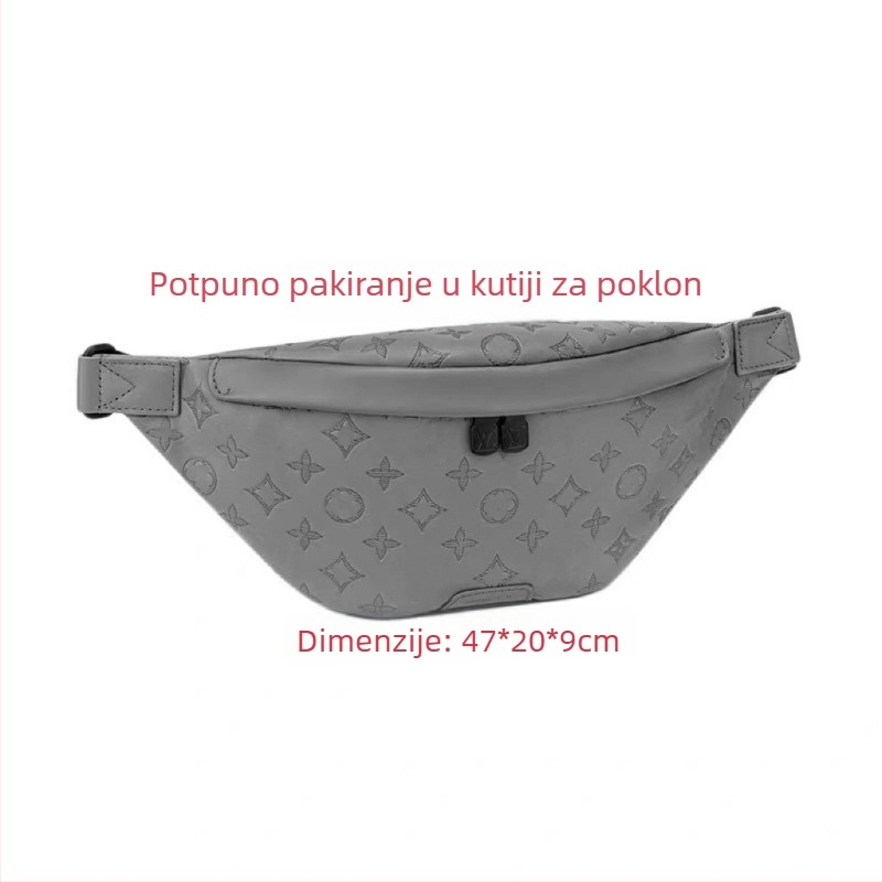 Muška torbica na prsa, ulični stil, prava koža, otpornost na habanje i proširiva, podstava od najlona