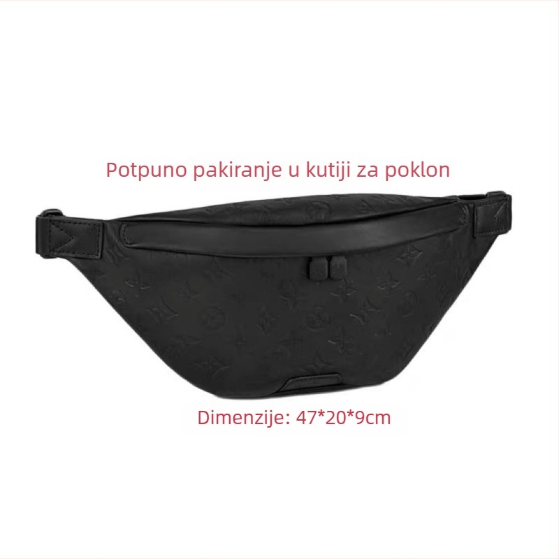 Muška torbica na prsa, ulični stil, prava koža, otpornost na habanje i proširiva, podstava od najlona