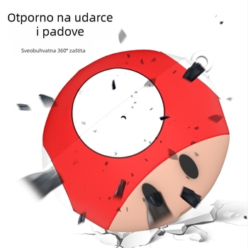AirPods 4 silikonska zaštitna futrola — Mario Mushroom crtić dizajn, mat čvrsti kućište, prilagodljivo (Silikon; Mat; Čvrsti kućište; Crtani; Prilagodljivo)