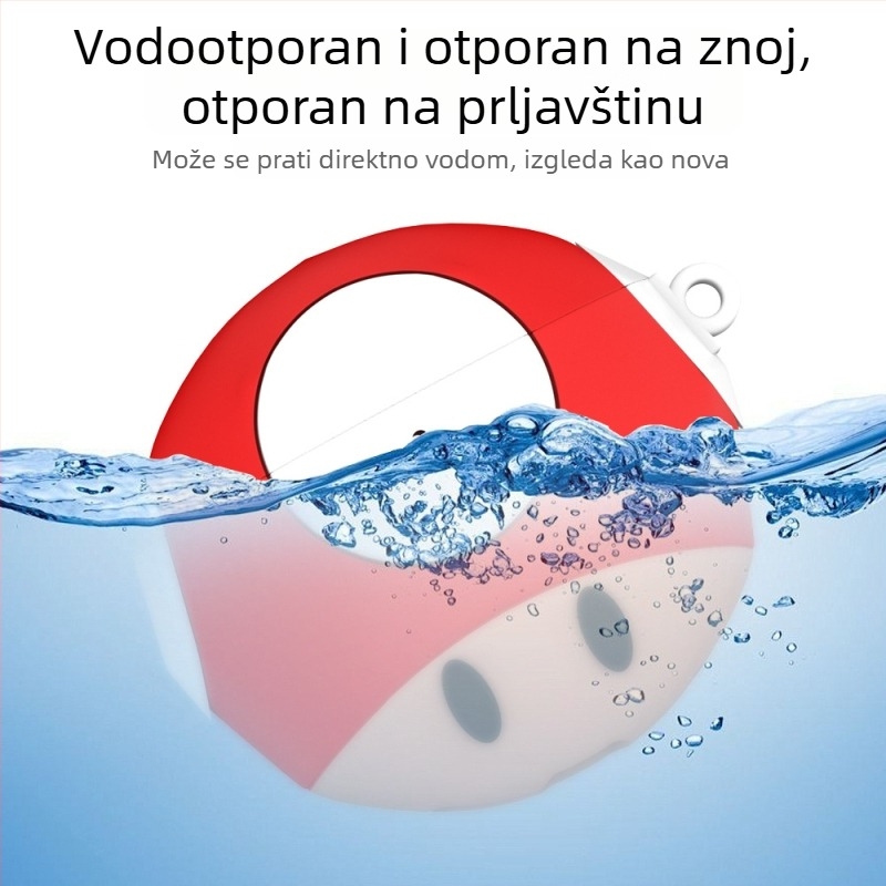 AirPods 4 silikonska zaštitna futrola — Mario Mushroom crtić dizajn, mat čvrsti kućište, prilagodljivo (Silikon; Mat; Čvrsti kućište; Crtani; Prilagodljivo)