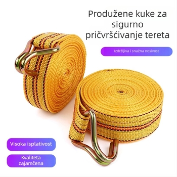 Teretni remen s dugim kukom, čvrst i izdržljiv, ravni pojas s dvostrukim kukama i mehanizamom za vraćanje