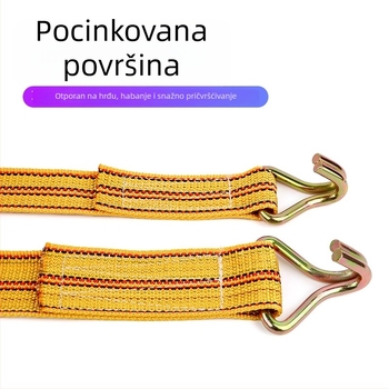 Teretni remen s dugim kukom, čvrst i izdržljiv, ravni pojas s dvostrukim kukama i mehanizamom za vraćanje