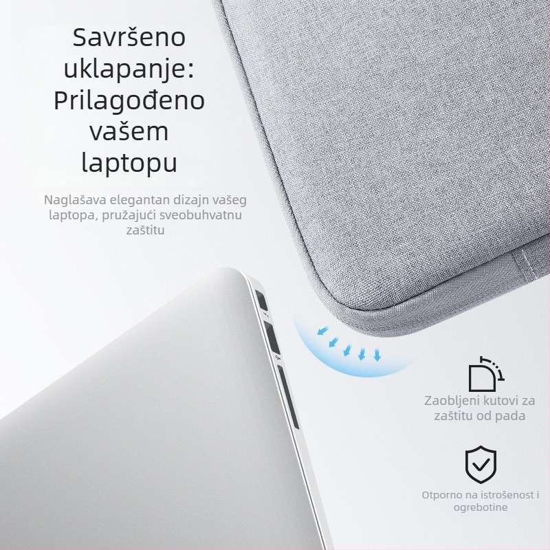BUBM Unutarnja torbica za laptop — vodootporna, otporna na habanje, poliesterska, podloga od kratkog pliša