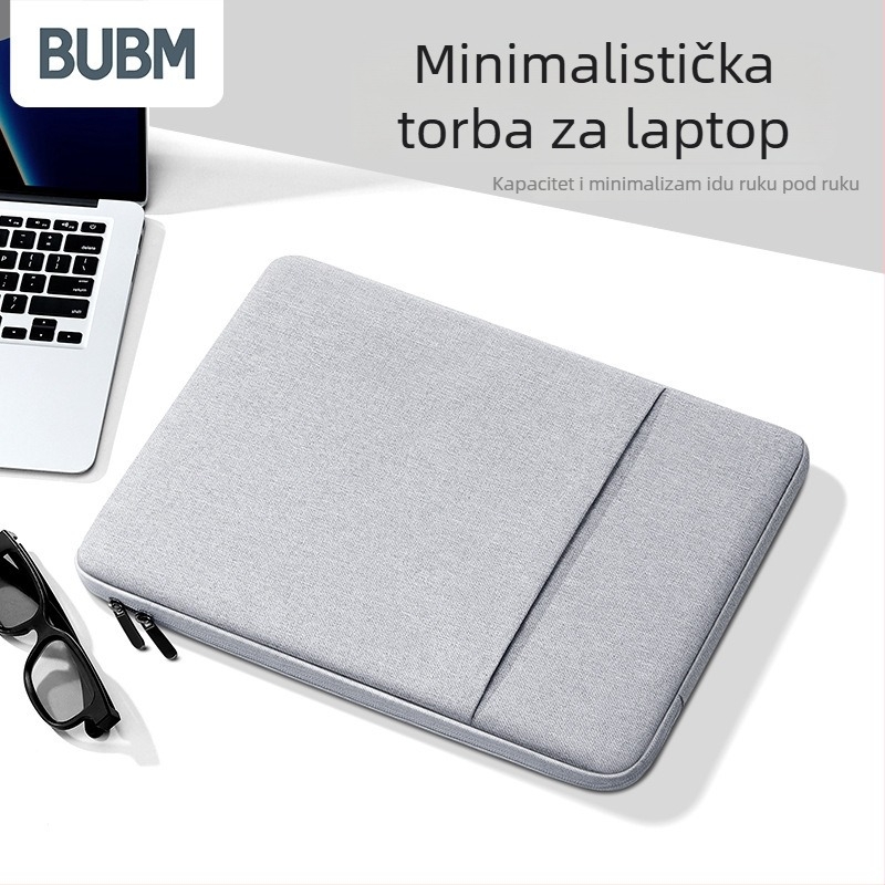 BUBM Unutarnja torbica za laptop — vodootporna, otporna na habanje, poliesterska, podloga od kratkog pliša