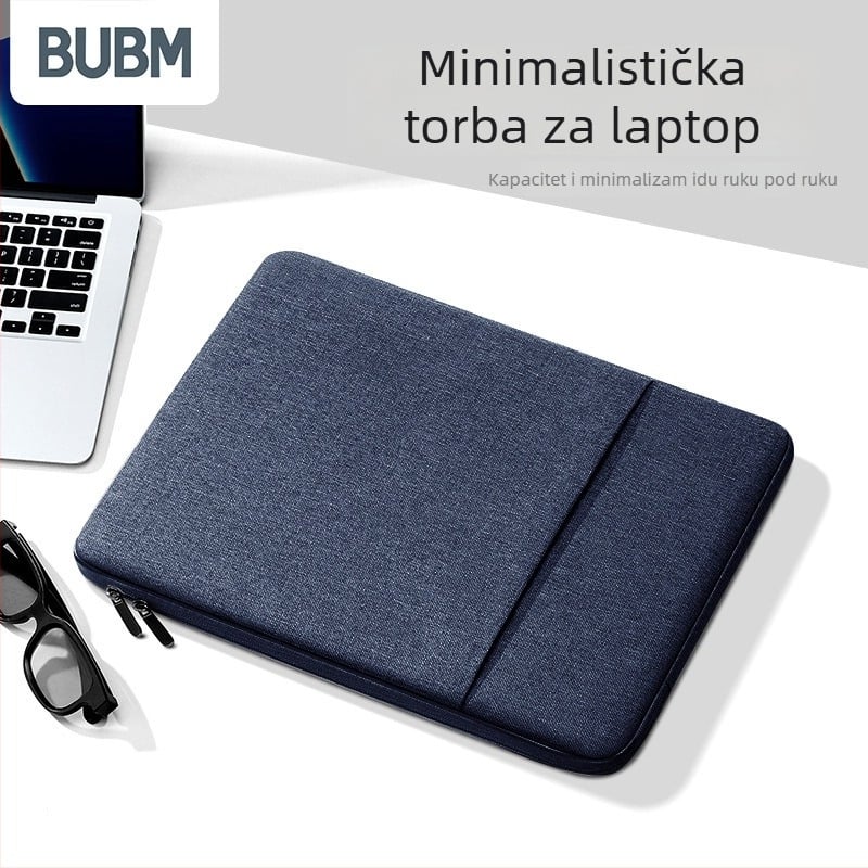 BUBM Unutarnja torbica za laptop — vodootporna, otporna na habanje, poliesterska, podloga od kratkog pliša