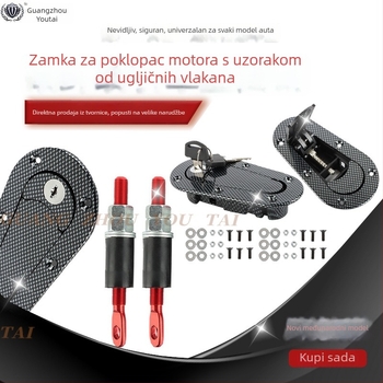 Zaključavanje poklopca motora automobila — tvrdi plast + aluminij spoj; model YT-1277; opća kompatibilnost; cilindar zaključavanja: Drugo