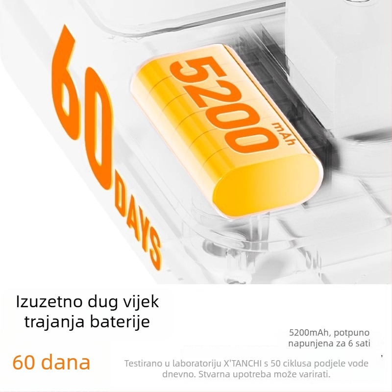 Dispenzer za vodu za kućne ljubimce s odvojivim dizajnom, grijanje na konstantnu temperaturu, automatsko djelovanje, filtracijski kartridž, bežični — za pse i mačke