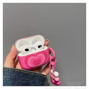 TPU kućište za AirPods u obliku srca za Apple AirPods (3. generacija) i AirPods Pro 2. generacije - tvrdi kućište, injekcijsko oblikovanje, prilagodljivo