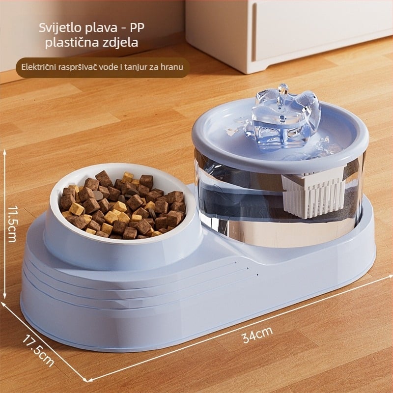 All-in-One sustav za piće i hranjenje kućnih ljubimaca s automatskim cirkulirajućim vodnim tokom, odvojivim dizajnom, filtr za vodu, pogodan za mačke i pse
