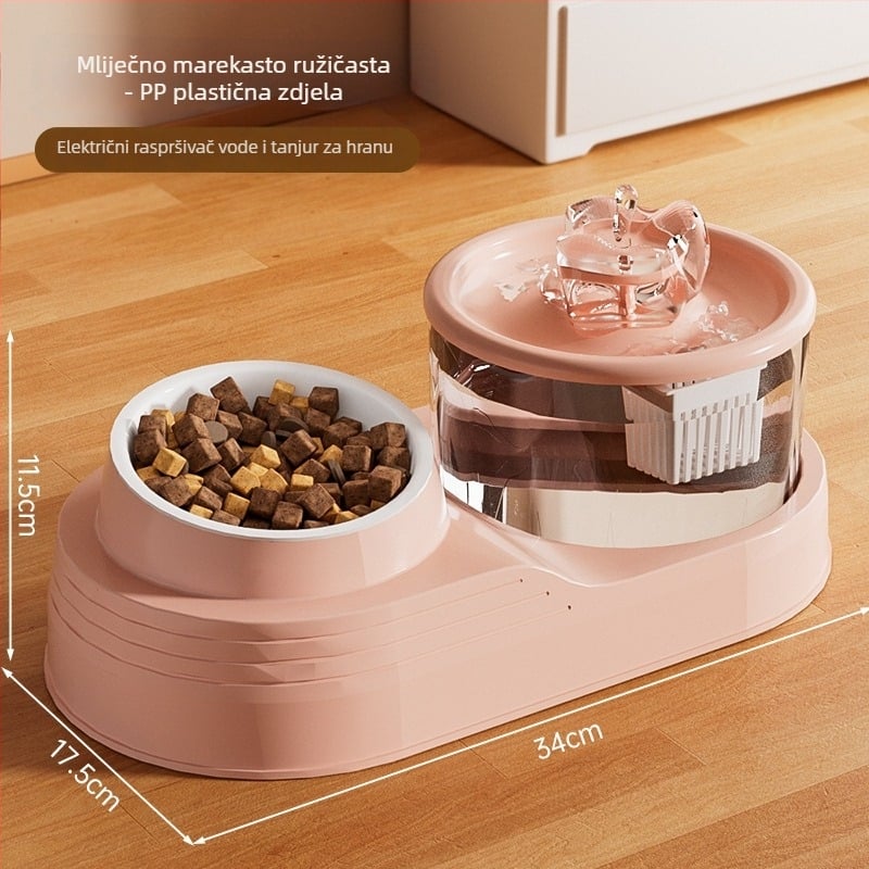 All-in-One sustav za piće i hranjenje kućnih ljubimaca s automatskim cirkulirajućim vodnim tokom, odvojivim dizajnom, filtr za vodu, pogodan za mačke i pse