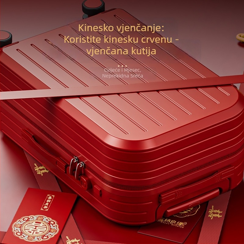 Vjenčani kofer za putovanja - USB priključak, lagani ABS+PC okvir, zatvaranje na zip, univerzalni kotači, težina 3,5 kg, običan kombinacijski zasun