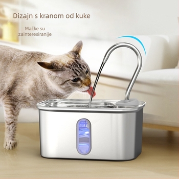 SPF-05 Nehrđajući čelična fontana za vodu za kućne ljubimce, prozirno kućište, automatski dozira vodu za mačke i pse