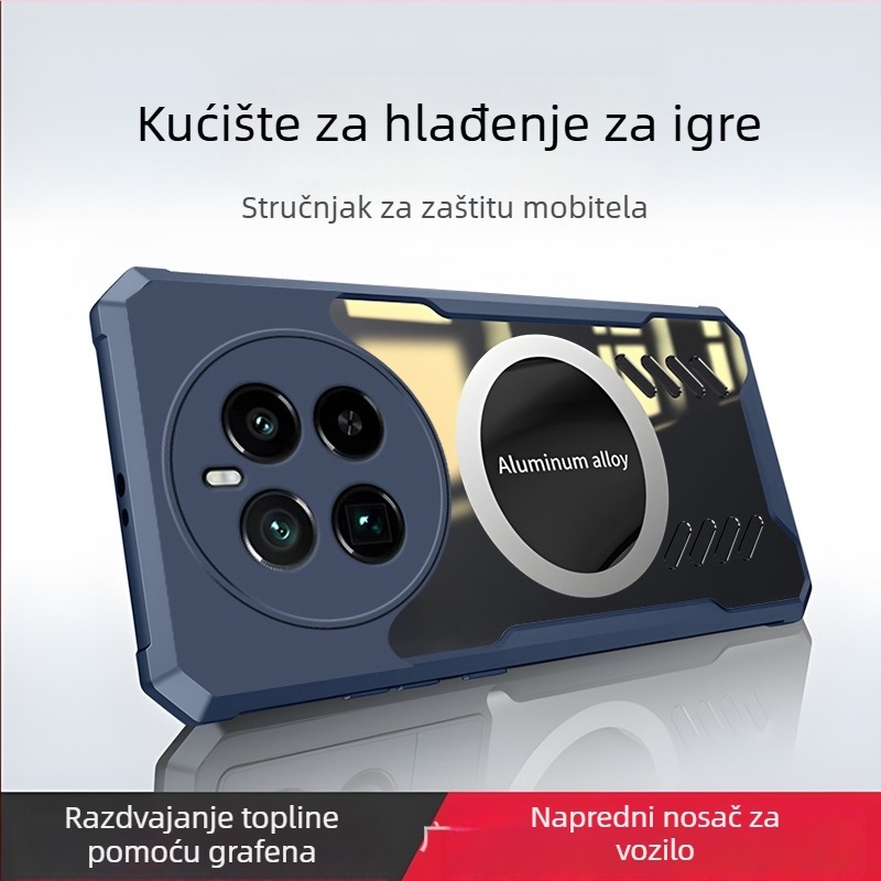 Graphenski kućište za telefon s magnetskim držačem za auto – disipacija topline, otporan na habanje i pad, za OPPO GT5 Pro