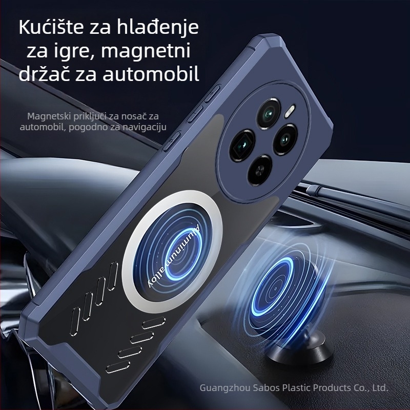 Graphenski kućište za telefon s magnetskim držačem za auto – disipacija topline, otporan na habanje i pad, za OPPO GT5 Pro