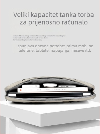 Torba za laptop od PU kože, vodootporna, otporna na habanje i potrese; branda Sunghee, unutarnja podstava.
