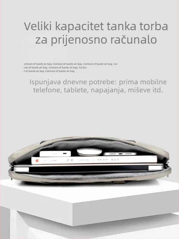 Torba za laptop od PU kože, vodootporna, otporna na habanje i potrese; branda Sunghee, unutarnja podstava.