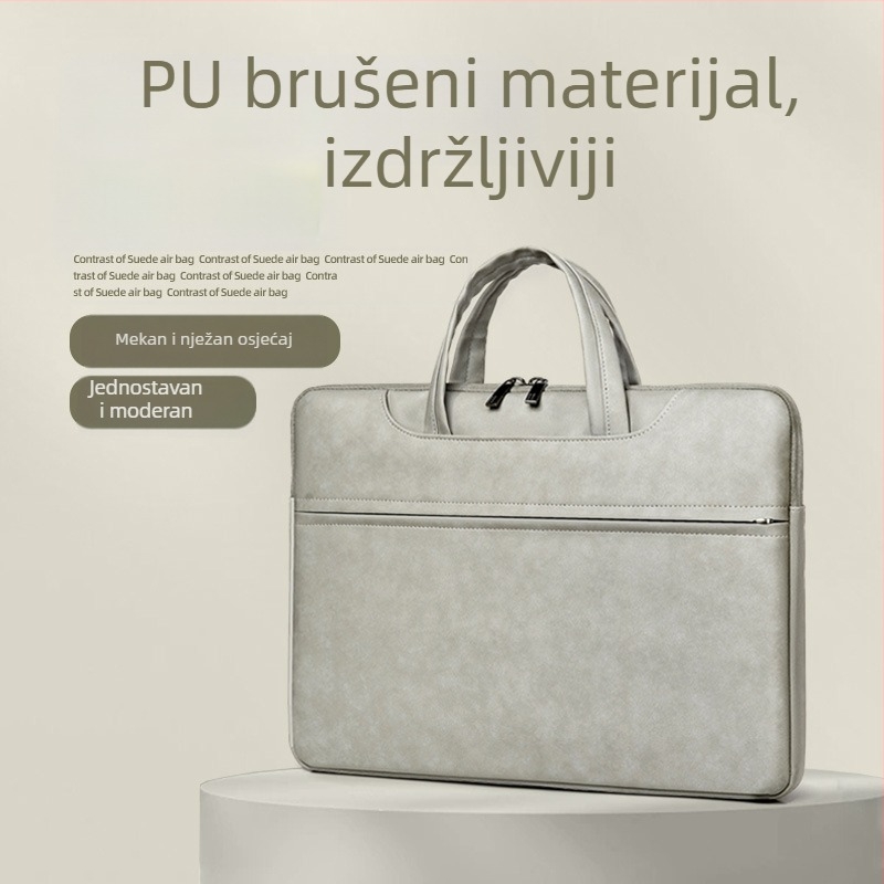 Torba za laptop od PU kože, vodootporna, otporna na habanje i potrese; branda Sunghee, unutarnja podstava.