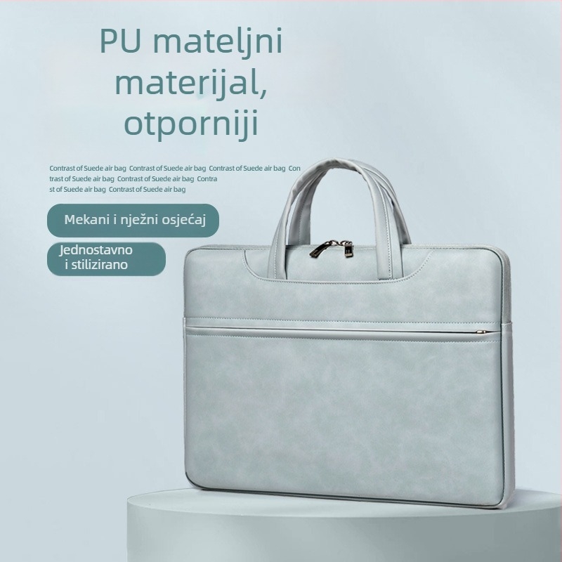 Torba za laptop od PU kože, vodootporna, otporna na habanje i potrese; branda Sunghee, unutarnja podstava.