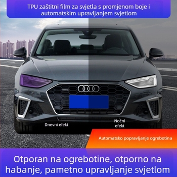 TPU folija za svjetla automobila s tamnim završetkom, ljepljiva ugradnja, tip 96, mogućnost prilagodbe, licencirana privatna oznaka