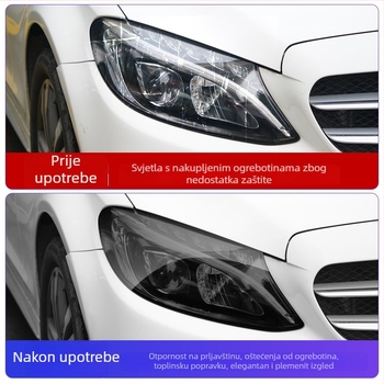 TPU folija za svjetla automobila s tamnim završetkom, ljepljiva ugradnja, tip 96, mogućnost prilagodbe, licencirana privatna oznaka
