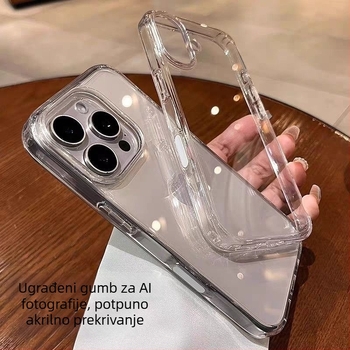 Prozirno kućište s AI gumbom kamere za iPhone 16 Pro i iPhone 17 Pro Max, akrilno, puna zaštita