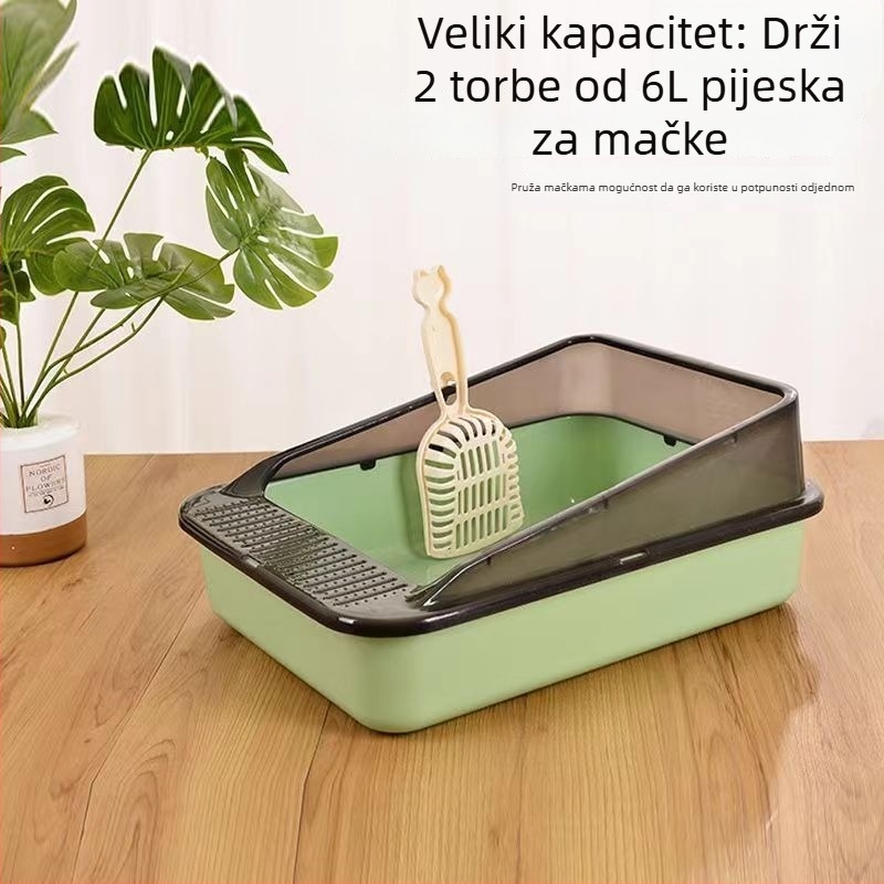 Le Teng kutija za mačji pijesak s dizajnom protiv izlijevanja; za mačke; Materijal: Drugi materijali