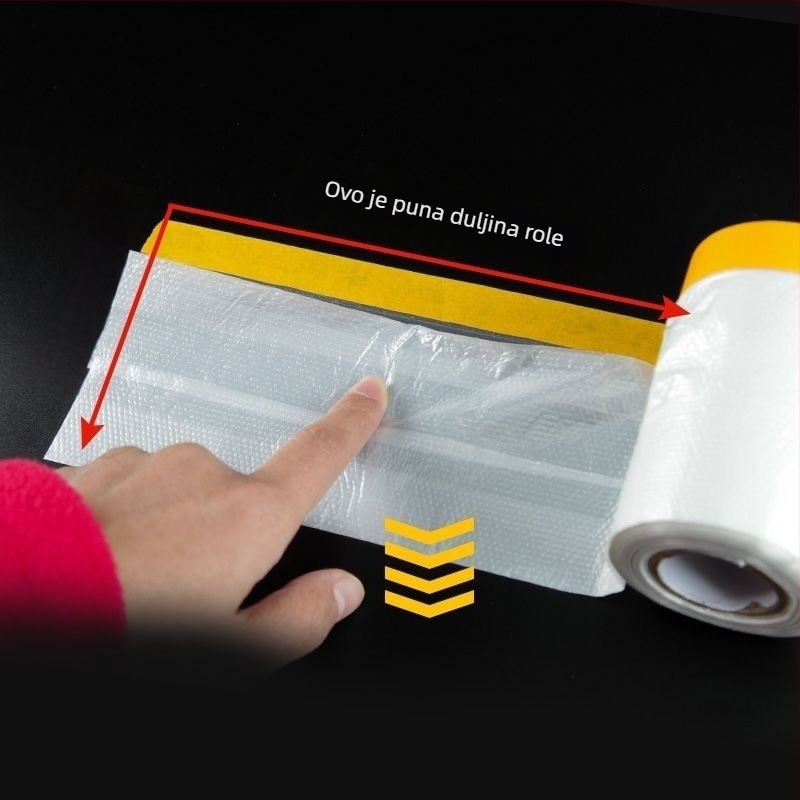 Žuto maskirajuće film za dekoraciju i lakiranje automobila, mask papir, zaštita prostora od prašine — materijal PE, serija 1