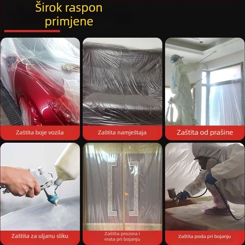 Žuto maskirajuće film za dekoraciju i lakiranje automobila, mask papir, zaštita prostora od prašine — materijal PE, serija 1