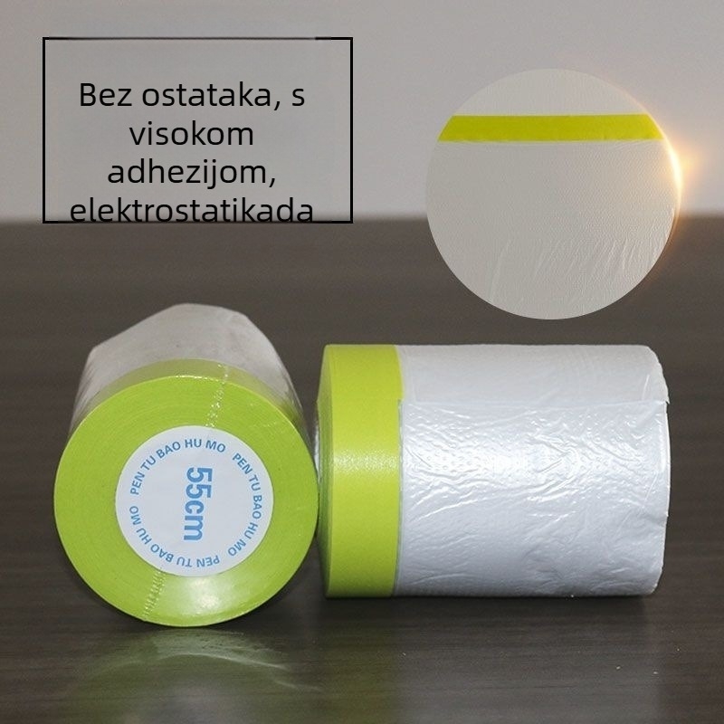 Žuto maskirajuće film za dekoraciju i lakiranje automobila, mask papir, zaštita prostora od prašine — materijal PE, serija 1