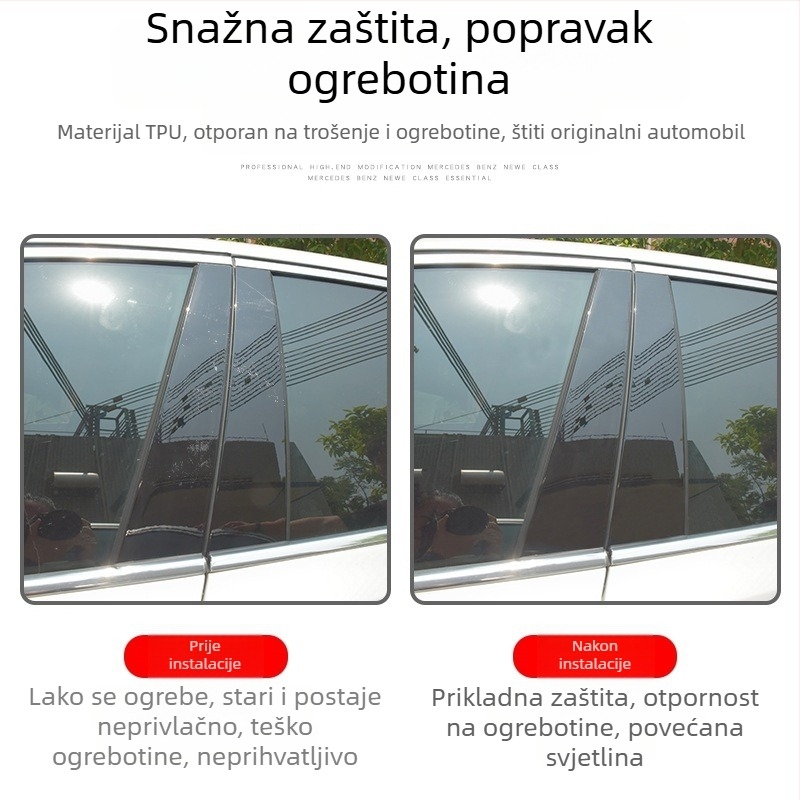 TPU zaštitni film za središnji stup i svjetla Changan Uni-K, proziran, otporan na visoke i niske temperature, univerzalna kompatibilnost