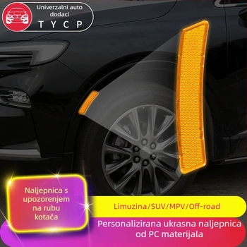 Reflektirajuće naljepnice za blatnike kotača – univerzalne za automobile (SUV, limuzina, terenski, MPV), upozoravajuće naljepnice za prednji branik
