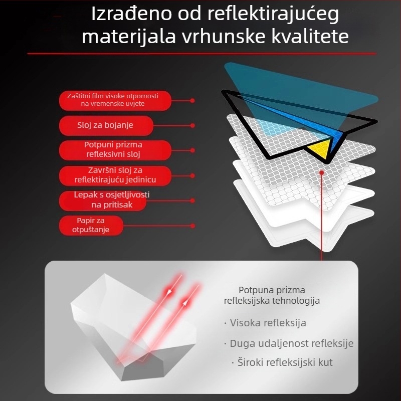 Reflektirajuća naljepnica za karoseriju automobila — zaštita od ogrebotina, samolijepljivi za noćnu sigurnost