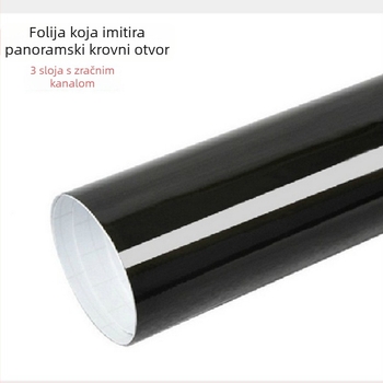 Sjajna crna folija za oblaganje automobila – vanjske i unutarnje površine, folija za panoramski krov i sunroof, duljina 152–300 cm, širina 10–60 cm