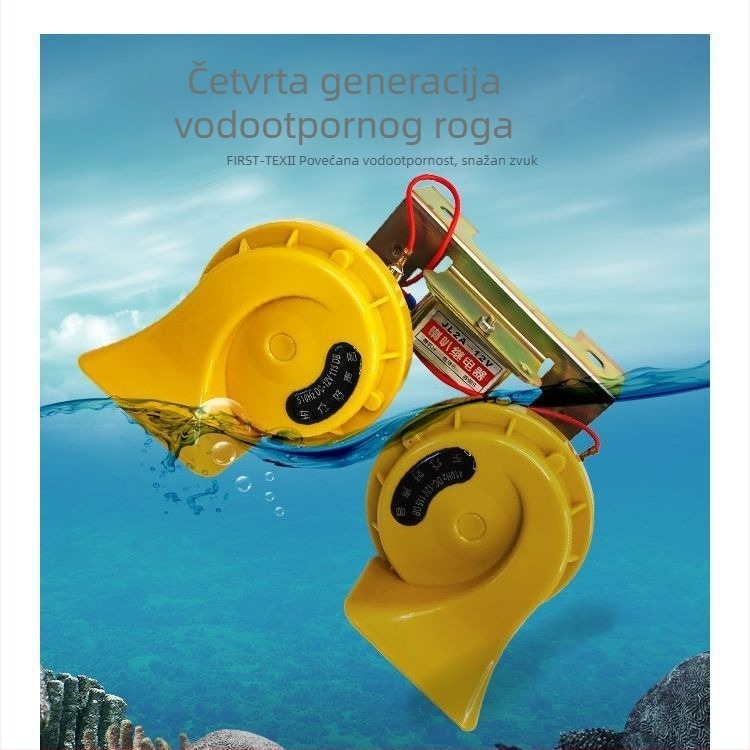 Automobilska sirena 12V/24V, vodootporna, visok ton, za automobile, kamione i motocikle