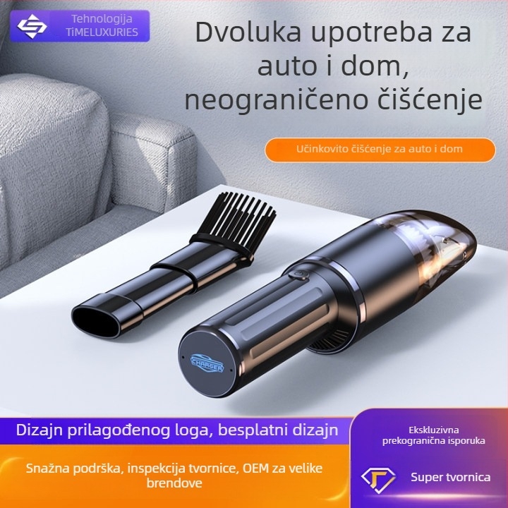 Q19 auto usisavač, bežični, prijenosni, dvostruka upotreba za auto i dom, 12 V, 60 W, 6000 Pa, kabel napajanja 300 cm