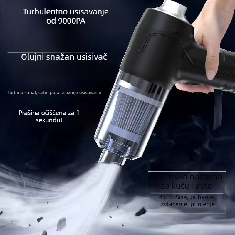 Ručni usisavač za auto i dom, punjivi, 300 W, usisna snaga 20000 Pa, 3 m kabel