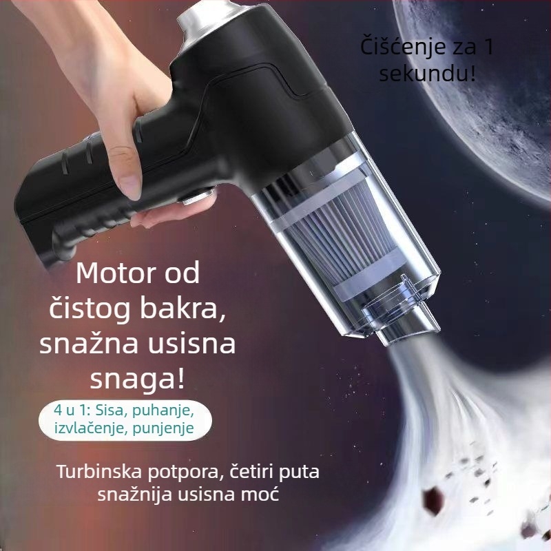 Ručni usisavač za auto i dom, punjivi, 300 W, usisna snaga 20000 Pa, 3 m kabel