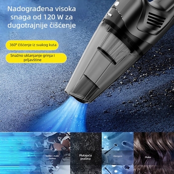 Bežični usisavač za automobil, mini ručni, za kućnu upotrebu, motor bez četkica, visoka snaga