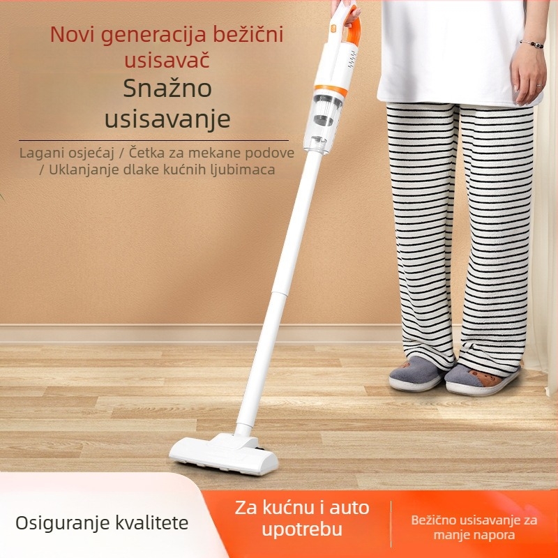 Bežični ručni usisavač za kućnu upotrebu, snažan usis, s integriranim mopom, za tepihe, dlake i uklanjanje grinja, pogodan i za automobile