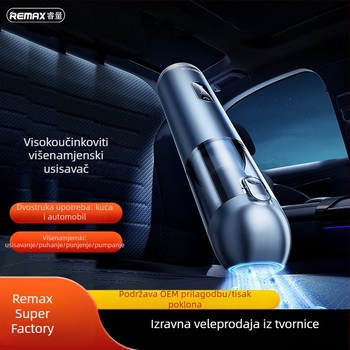 REMAX usisavač za automobil i dom – sve-u-jednom, snažan usis, bezčetkasti motor, punjiv, višenamjenski (duvanje, usisavanje, punjenje)