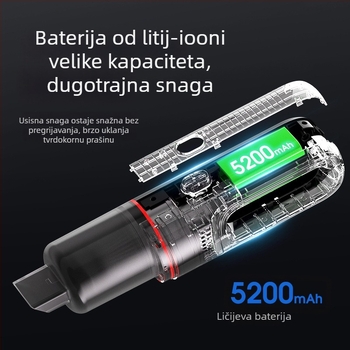 CARSUN Auto Mini Usisavač — bežično punjenje, prenosan i ručni, 5500Pa usisavanja, 65W, 6V, punjiv, čišćenje unutarnjih prostora i stolnih površina