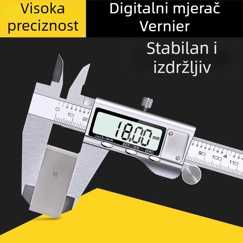 Digitalni kaliper od nehrđajućeg čelika, industrijske klase, visoka preciznost