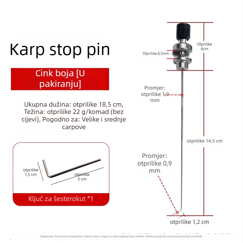 Igla za blokiranje od legure za ribolov – čvrsti alat za odvajanje. Marka: Fishing reiki; Materijal: legura
