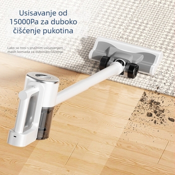 Bežični automobilni usisavač s integriranim mopom i 2-u-1 četkom za čišćenje, prijenosni kućni usisavač, 140W, USB napajanje, ugrađena baterija 1601–2000 mAh, suho/ tepih čišćenje, niski nivo buke