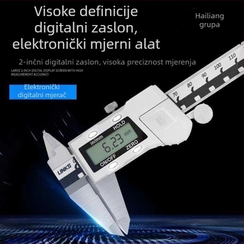 Digitalni šubler, nehrđajući čelik, industrijske kvalitete, visoka preciznost, veliki zaslon