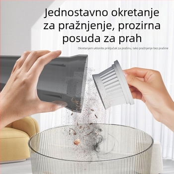Bežični ručni usisavač za auto, 120W, 2-u-1 četka za pod, buka ispod 36 dB, trajanje 1–3 h