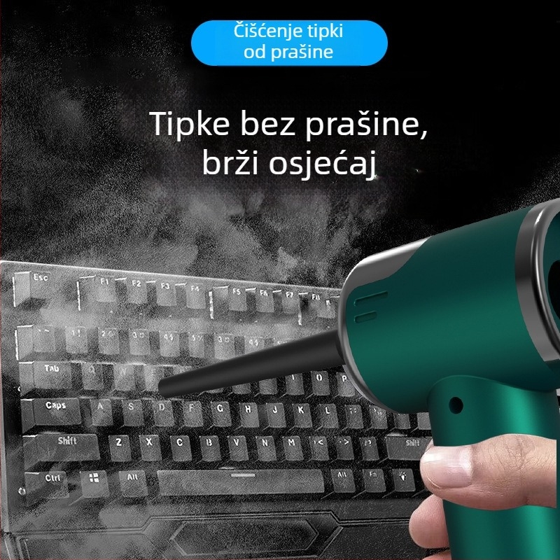Ručni bežični usisavač za automobil i dom — snažno usisavanje 10000 Pa, 75 W, 7,4 V, punjiv, oko 17 min rada