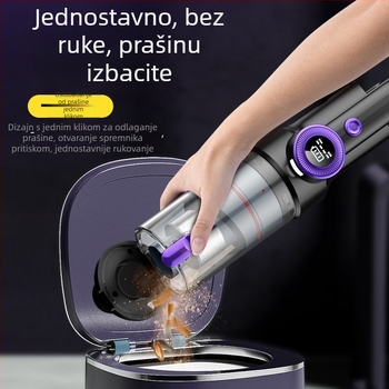 Bežični ručni usisavač za auto, snažno usisavanje 16500 Pa, trajanje baterije 26 min, 120 W, HEPA filtracija